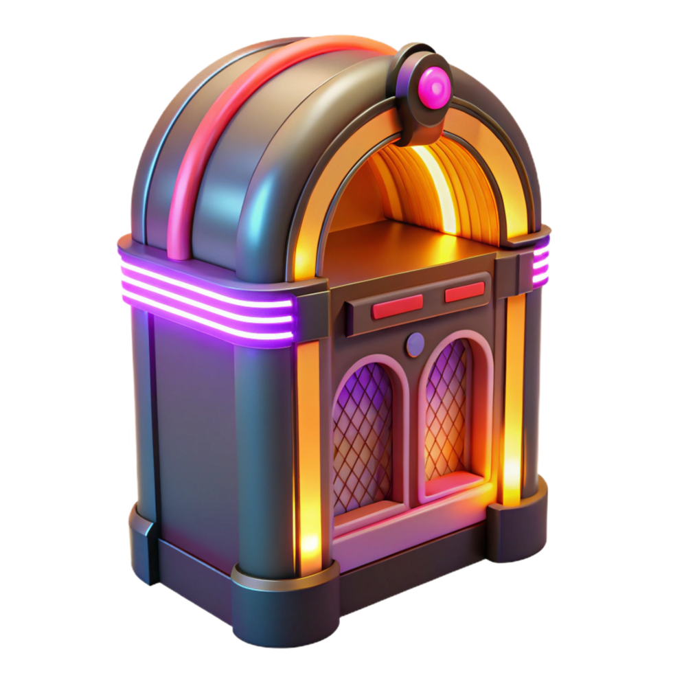 wonderful abstract Retro Jukebox 3D Render 4K png