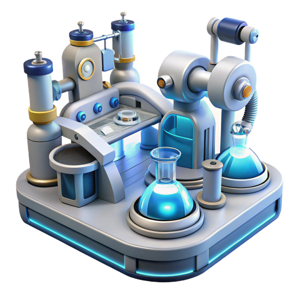 serene creative Futuristic Lab 3D Illustration exclusive png