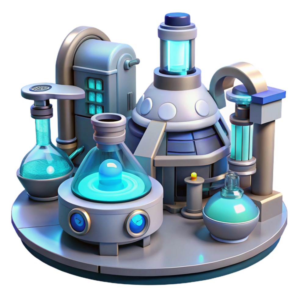 3D Render Science Lab Illustration png
