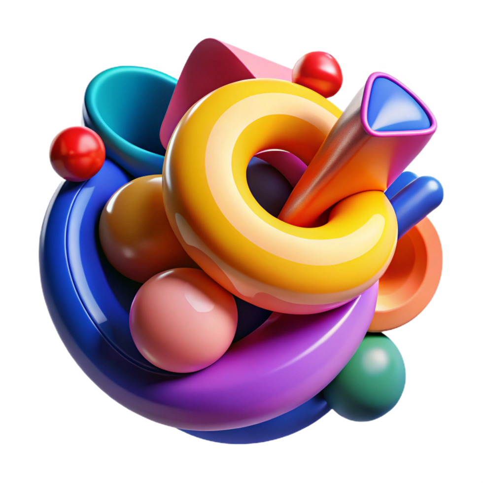 beautiful contemporary Colorful 3D Abstract Shapes Background genuine png