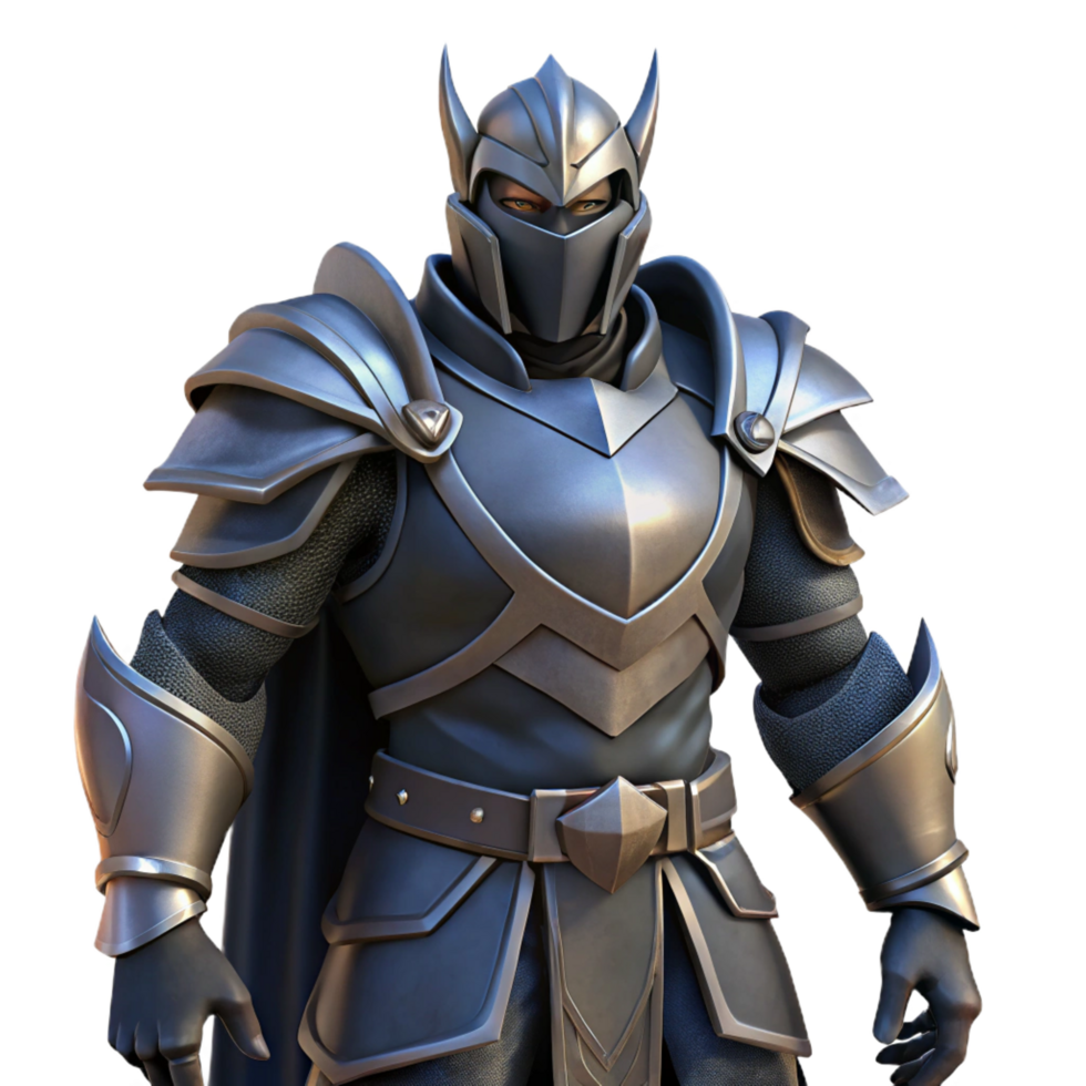 elegant vintage Dark Knight 3D Render high resolution png