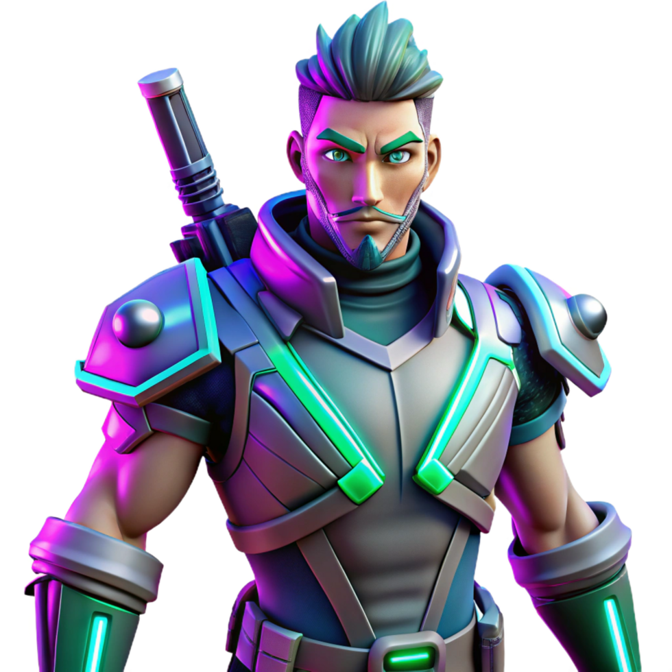 magnificent classic Futuristic 3D Render of a Warrior premium png