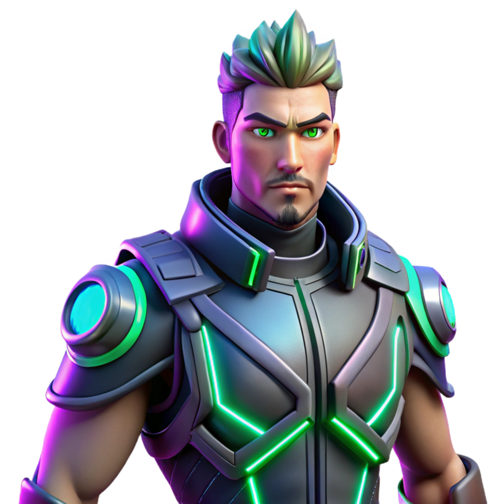 dramatic artistic Futuristic 3D Render of a Cyborg professional png