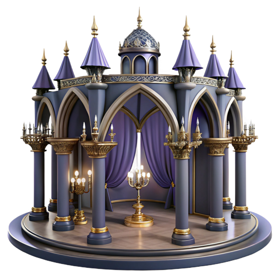 magnificent abstract Enchanted Castle Pavilion 3D Render original png