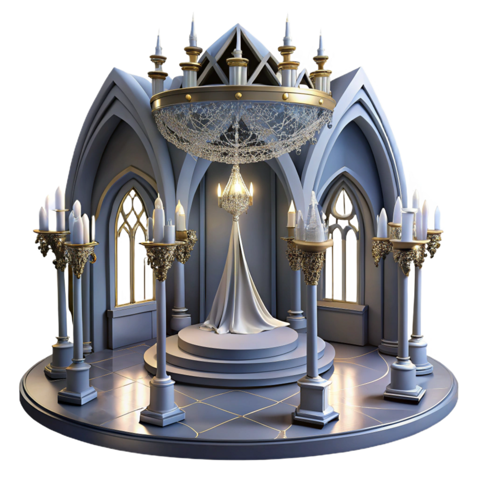 stunning contemporary Elegant 3D Render Gothic Chapel professional png
