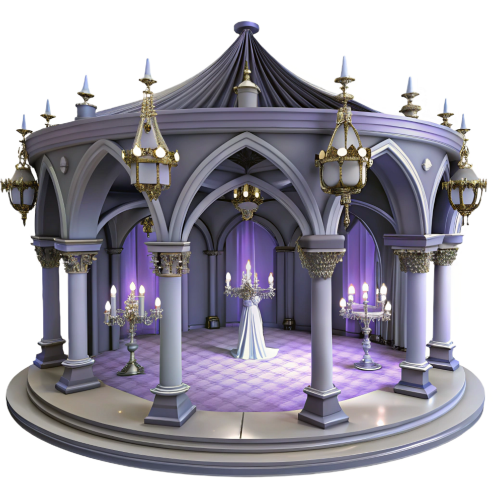 magnificent minimalist Elegant 3D Render of a Gazebo high quality png