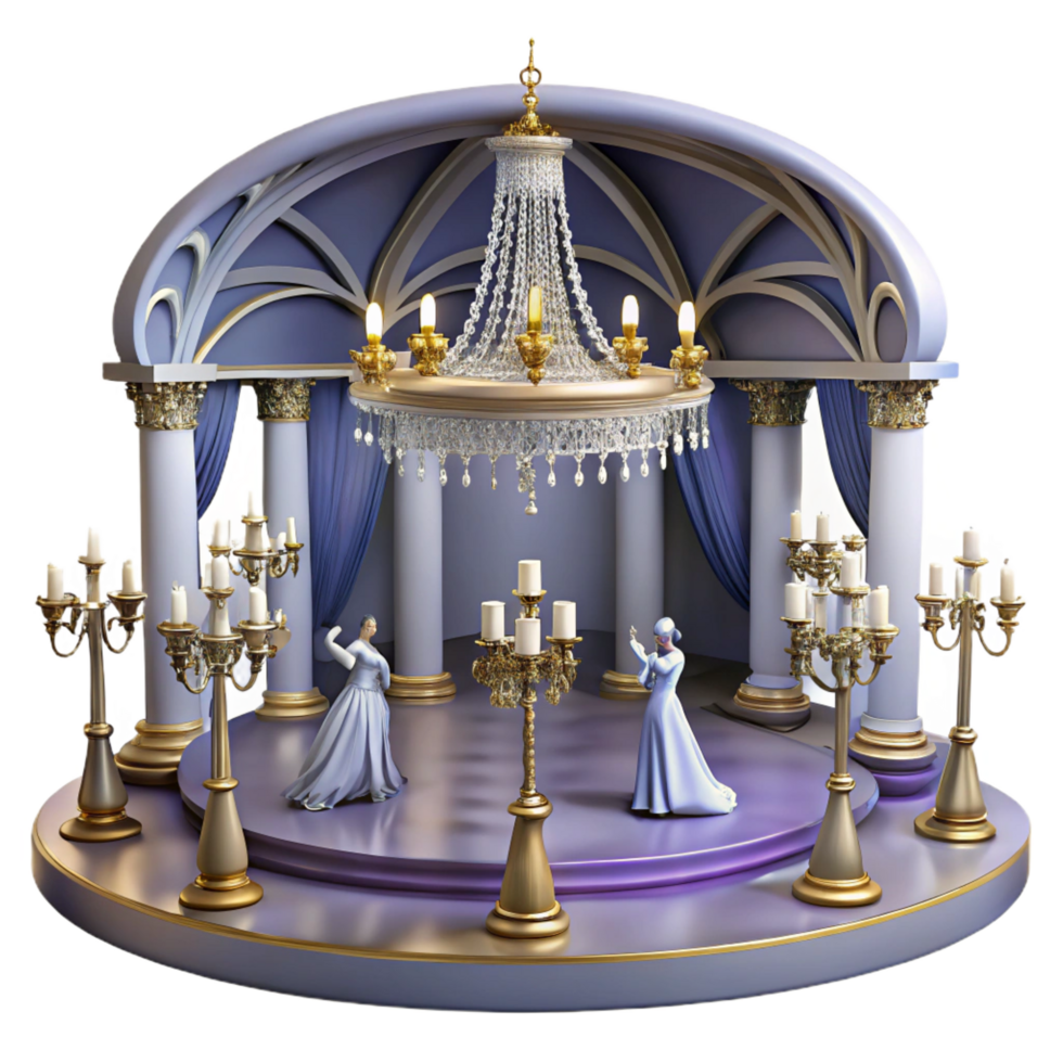 stunning contemporary Elegant 3D Render of a Grand Pavilion 4K png