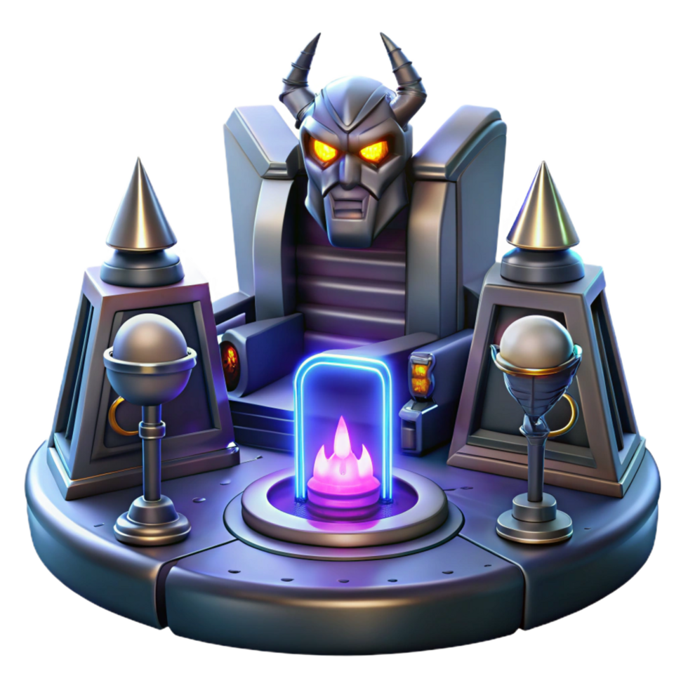 impressive classic Fantasy Throne 3D Render genuine png