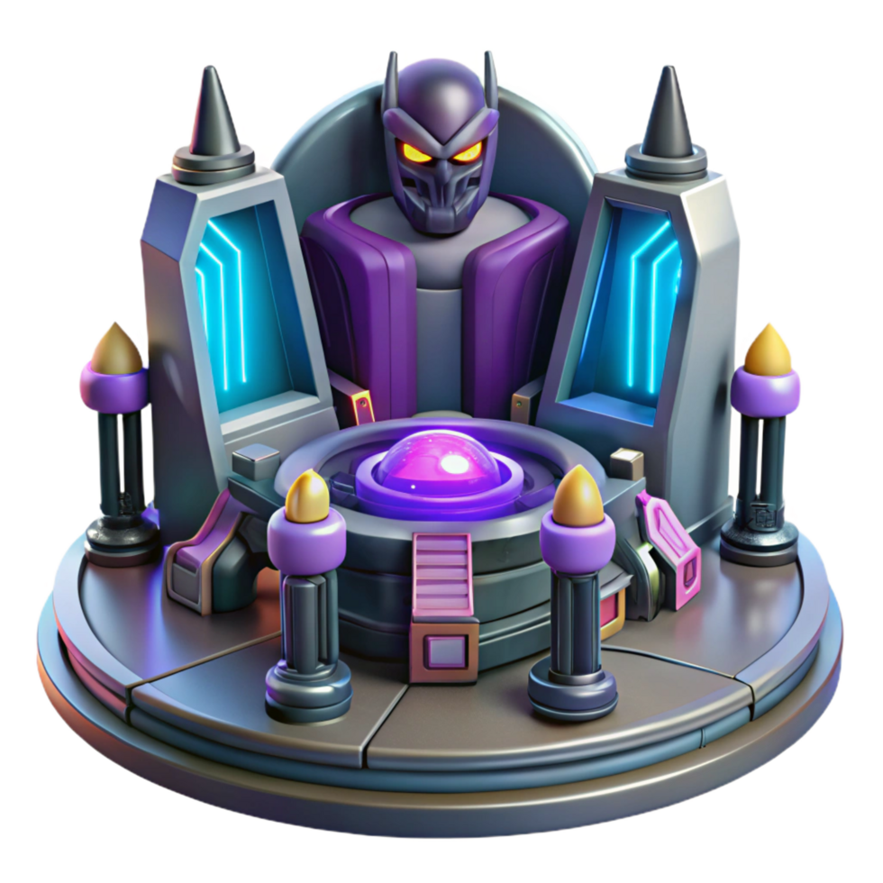 wonderful contemporary 3D Render Futuristic Throne Room Illustration premium png