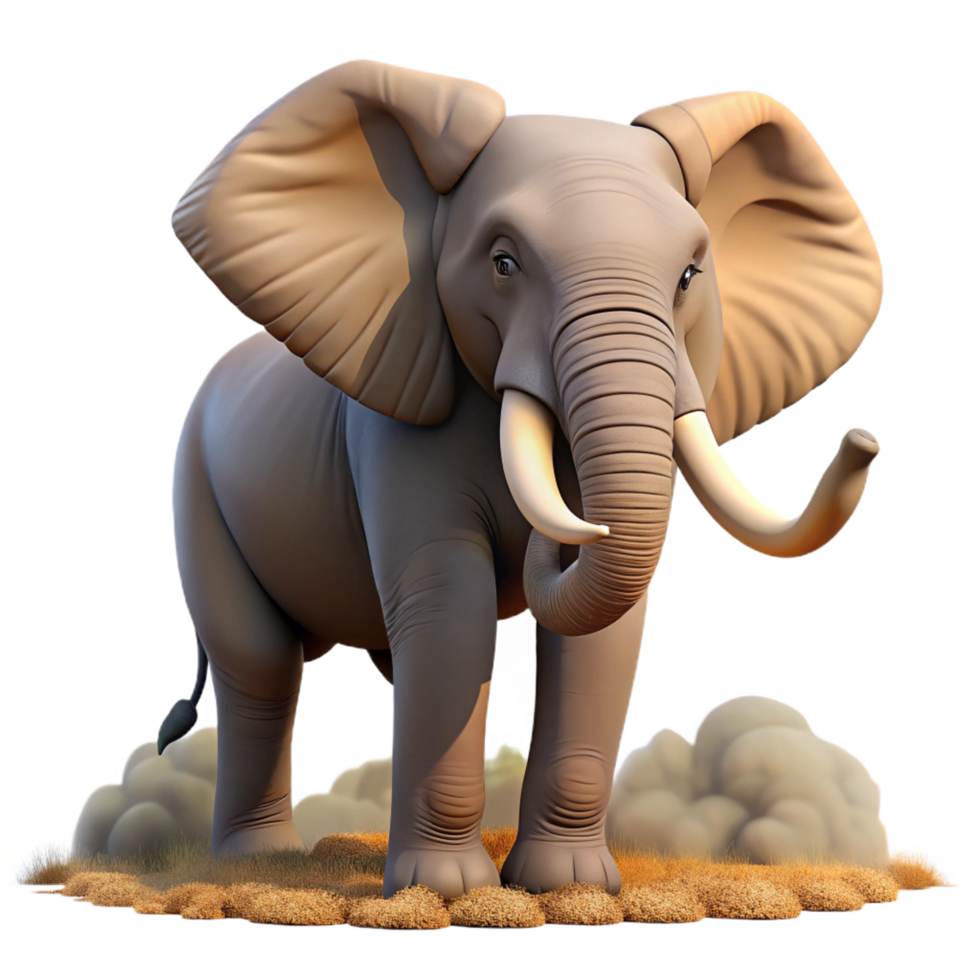 beautiful rustic Majestic 3D Elephant Illustration exclusive png