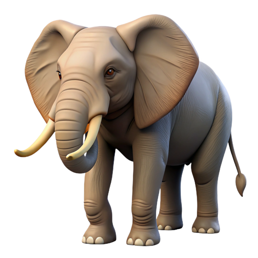 extraordinary vintage Cartoon Elephant 3D Render high resolution png