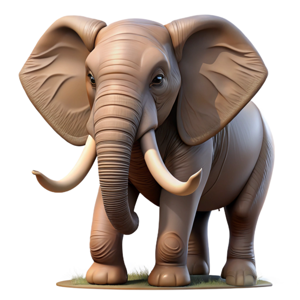 dramatic rustic 3D Model of an Elephant high quality png