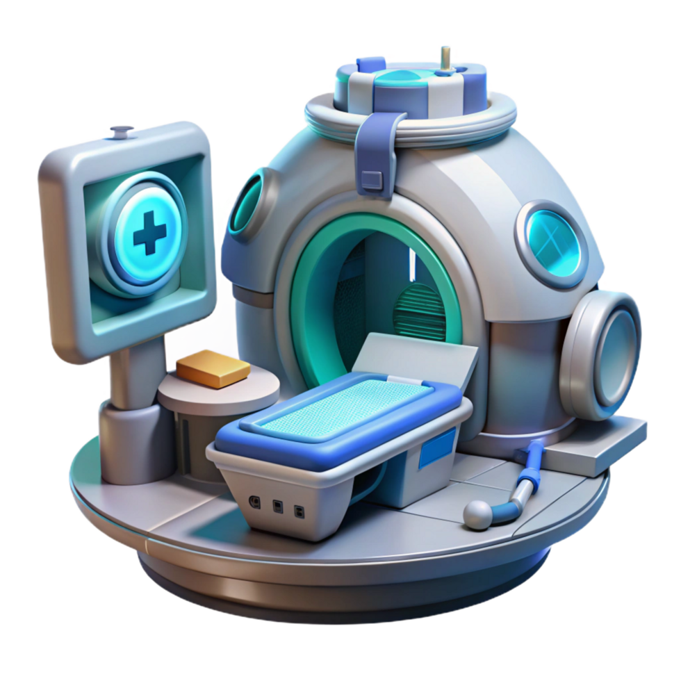 extraordinary minimalist Futuristic Medical Scanner 3D Illustration authentic png