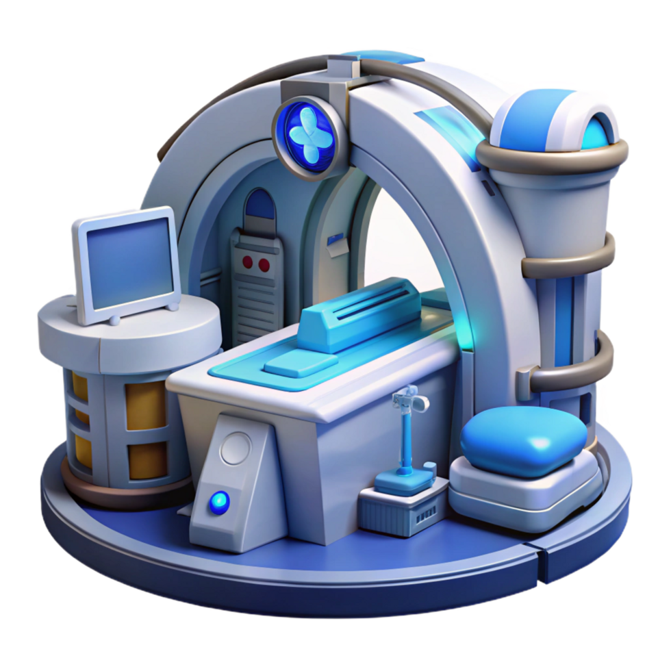 impressive rustic Cartoon 3D MRI Machine Illustration exclusive png