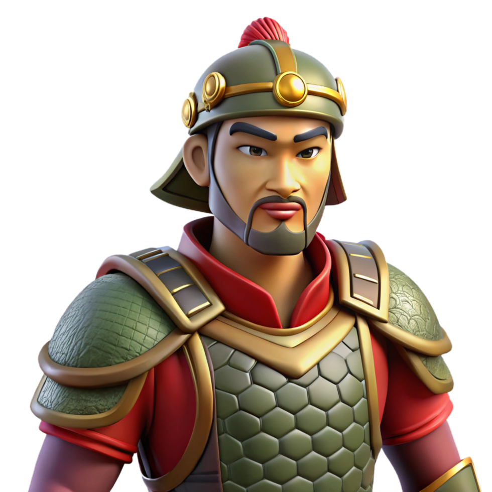 extraordinary abstract 3D Illustration of a Warrior in Asian Armor authentic png