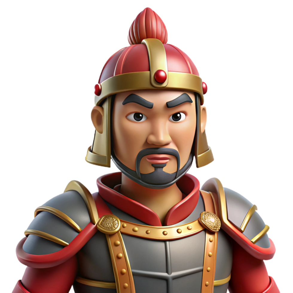 beautiful abstract 3D Render Asian Warrior Illustration authentic png