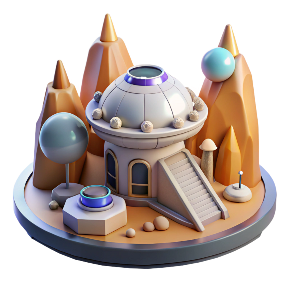impressive artistic Whimsical 3D Render of a Fantasy Building authentic png