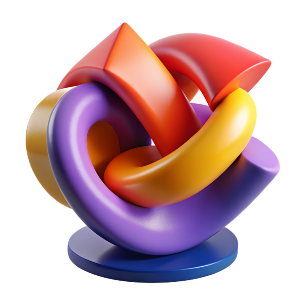 elegant artistic Colorful Abstract 3D Knot Illustration 4K png
