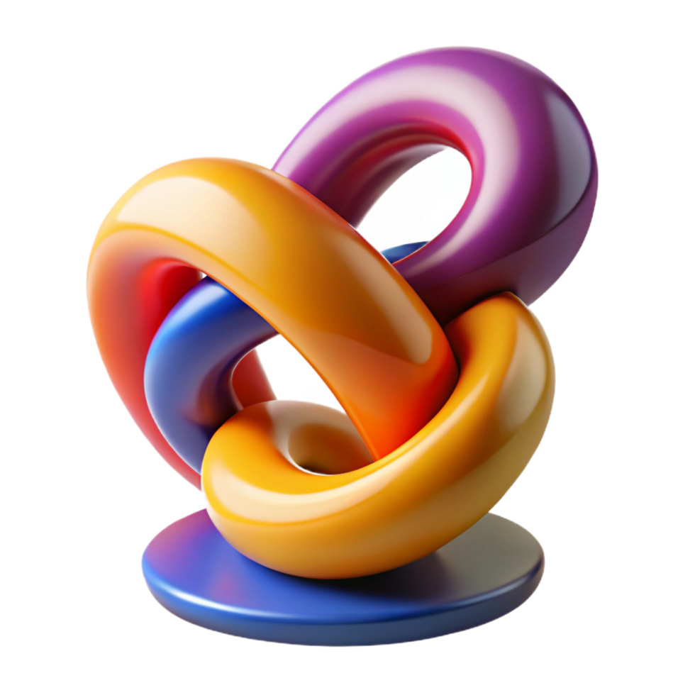 serene classic Abstract 3D Render Colorful Knot high quality png