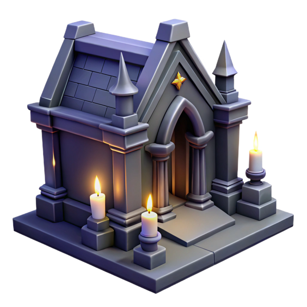 magnificent abstract 3D Gothic Mausoleum Model original png