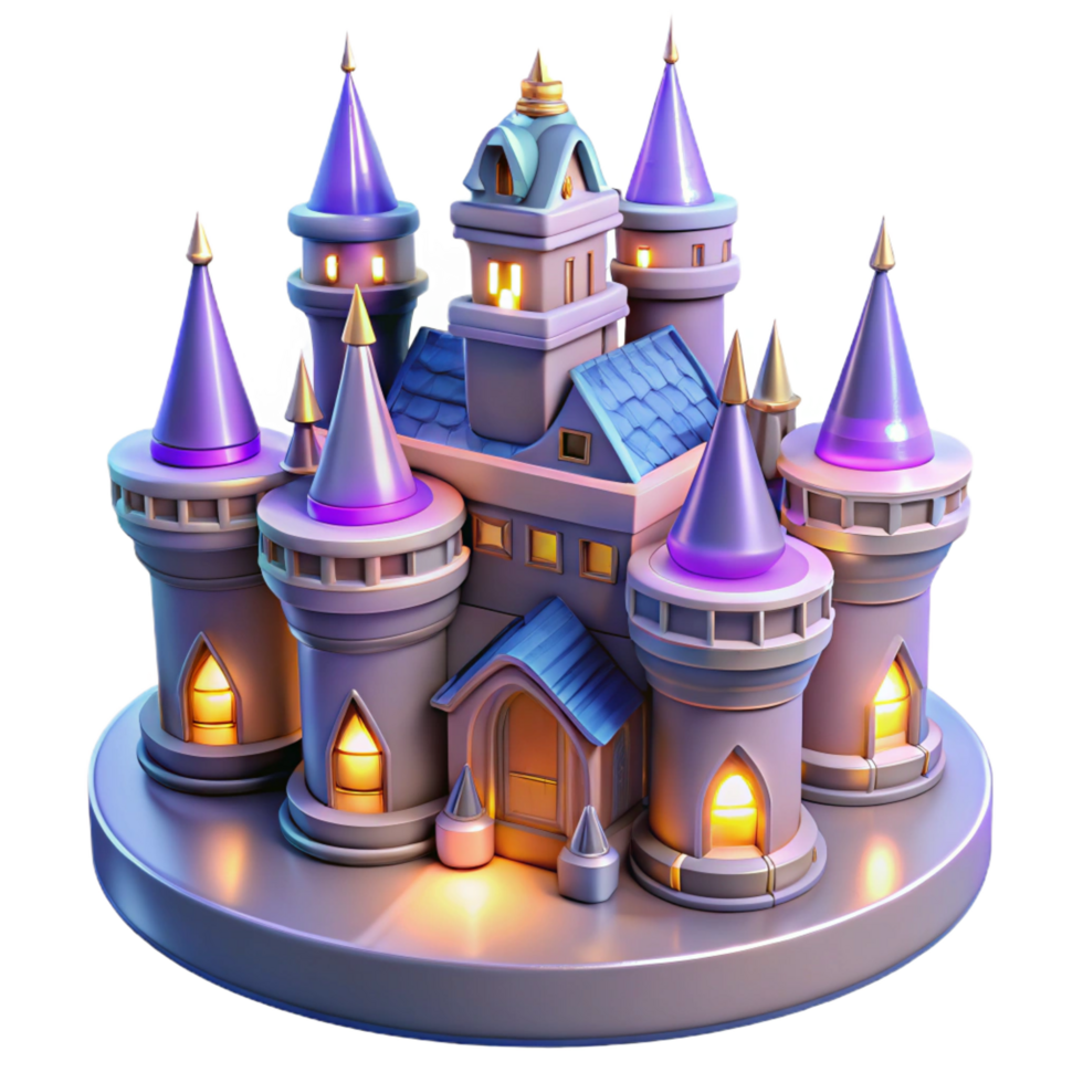 magnificent traditional Enchanted 3D Castle Illustration exclusive png