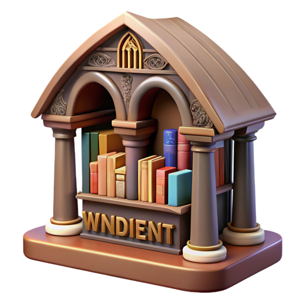 elegant creative 3D Render Book Nook Illustration professional png