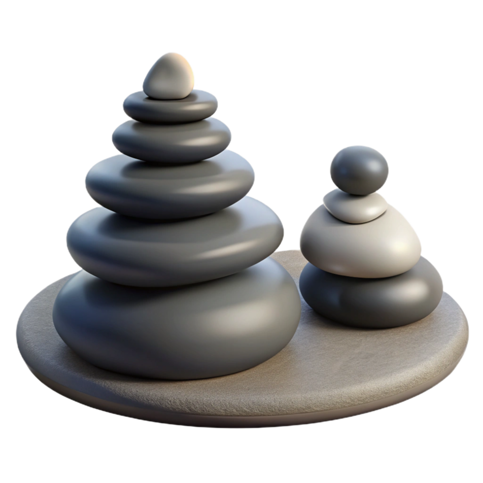 vibrant contemporary Balanced Stones 3D Render detailed png