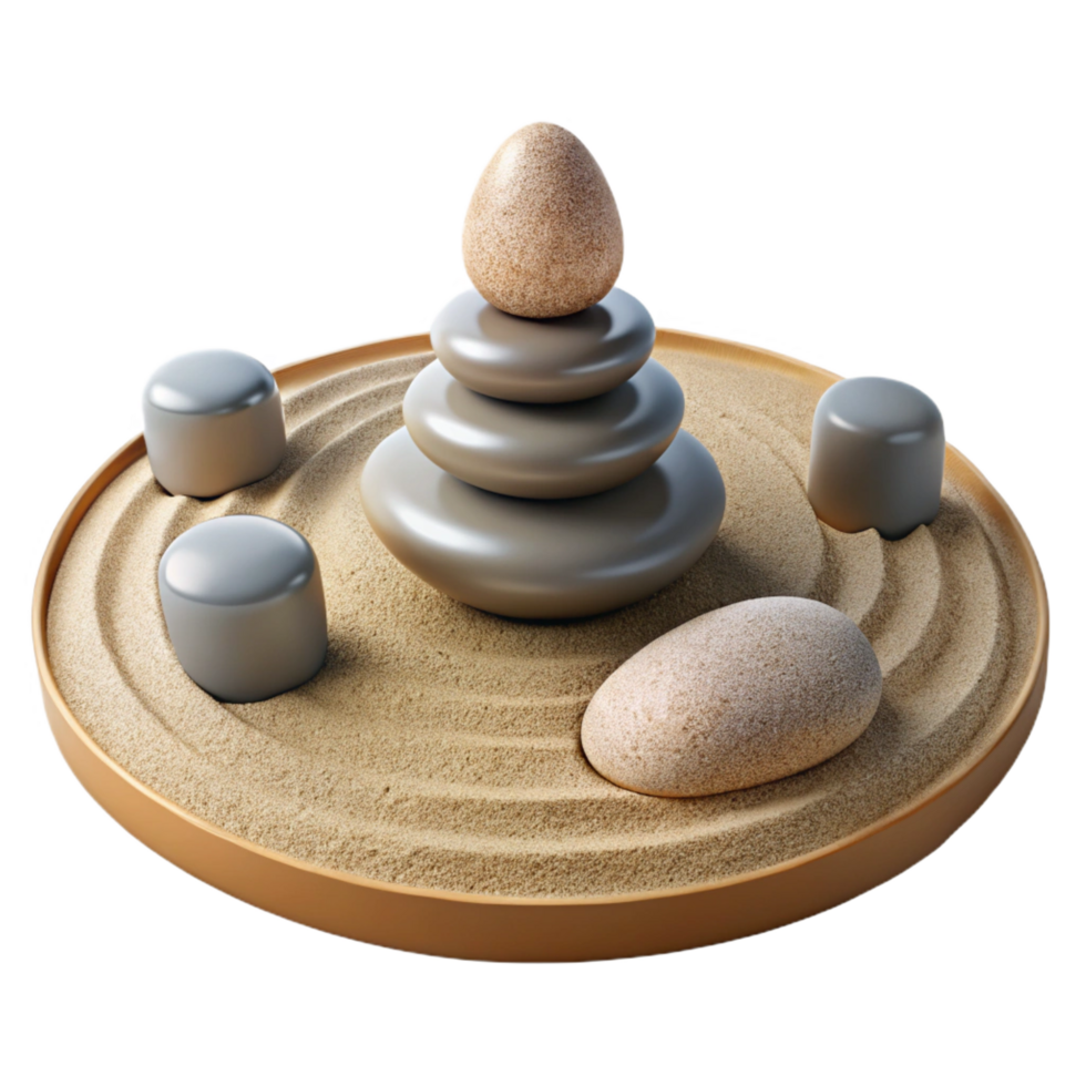 vibrant creative Serene Zen Garden 3D Illustration high quality png