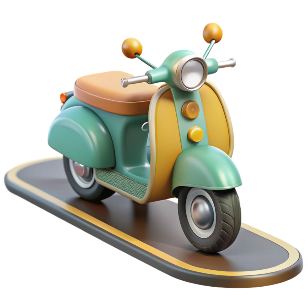magnificent creative Retro Scooter 3D Render exclusive png