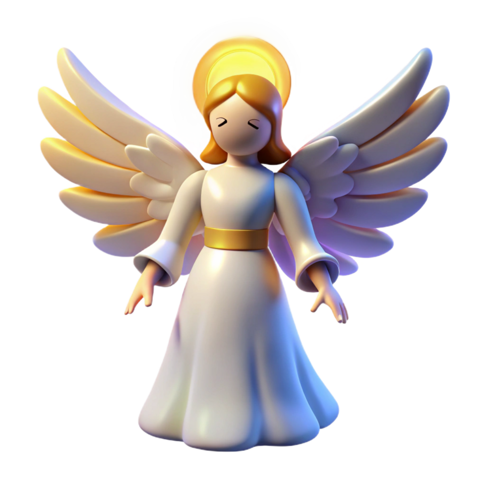 wonderful classic 3D Render Cute Angel Wings Illustration genuine png