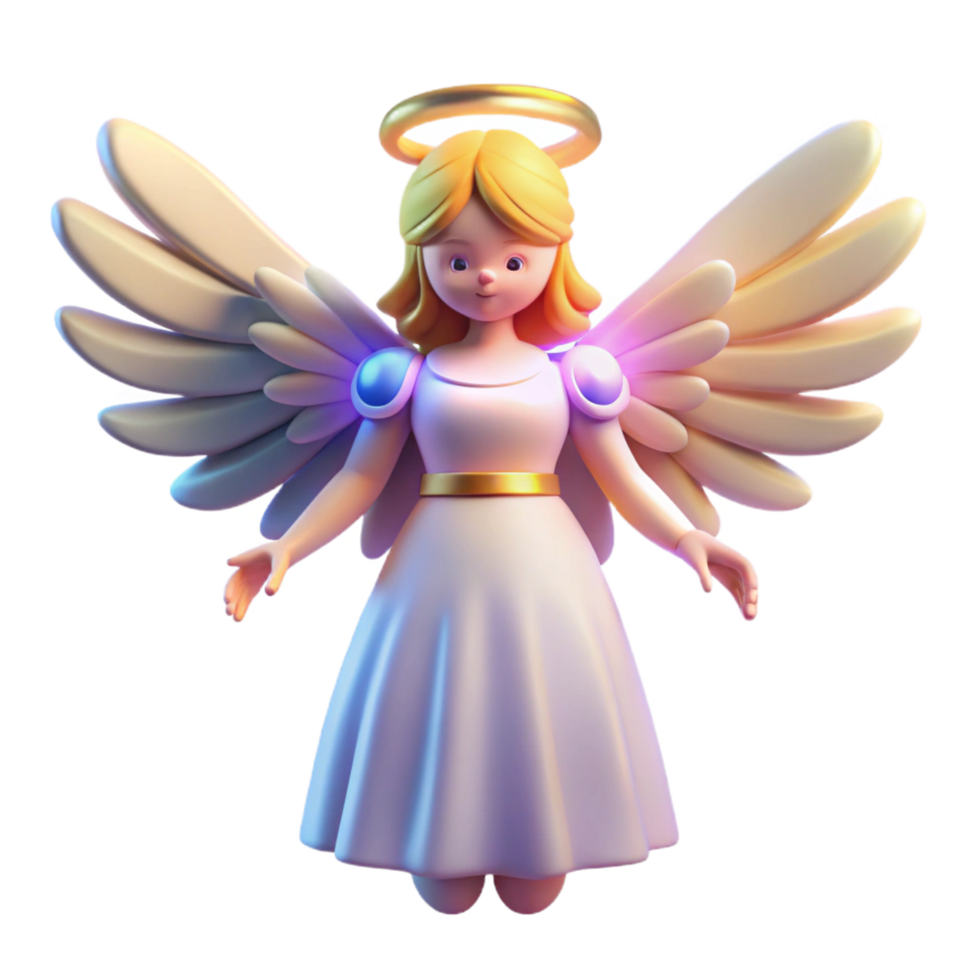 beautiful creative 3D Render Angel Illustration authentic png