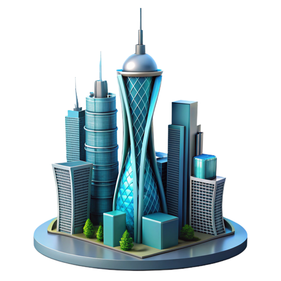 stunning creative 3D Cityscape Illustration premium png