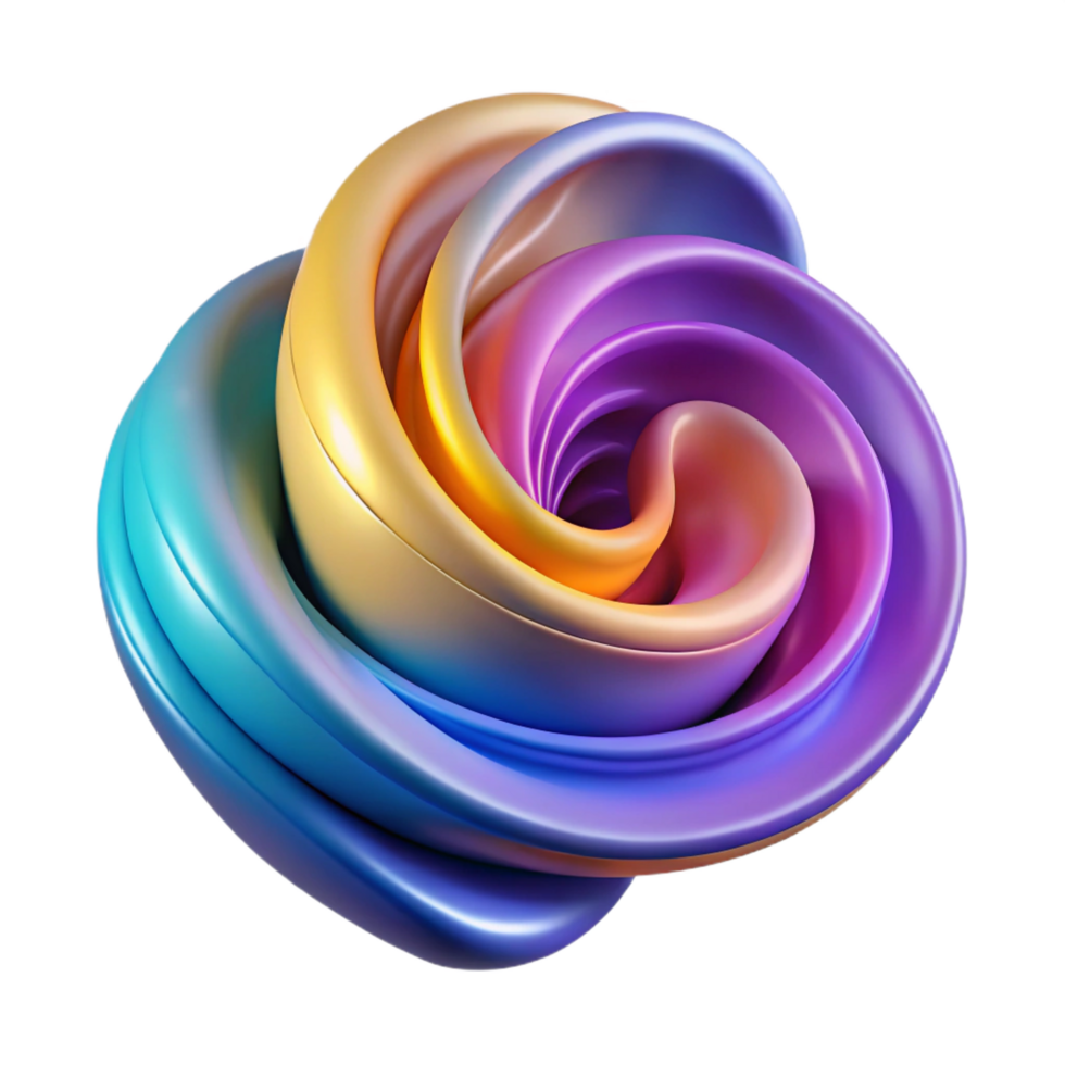 dramatic abstract Abstract 3D Render Colorful Swirl 4K png