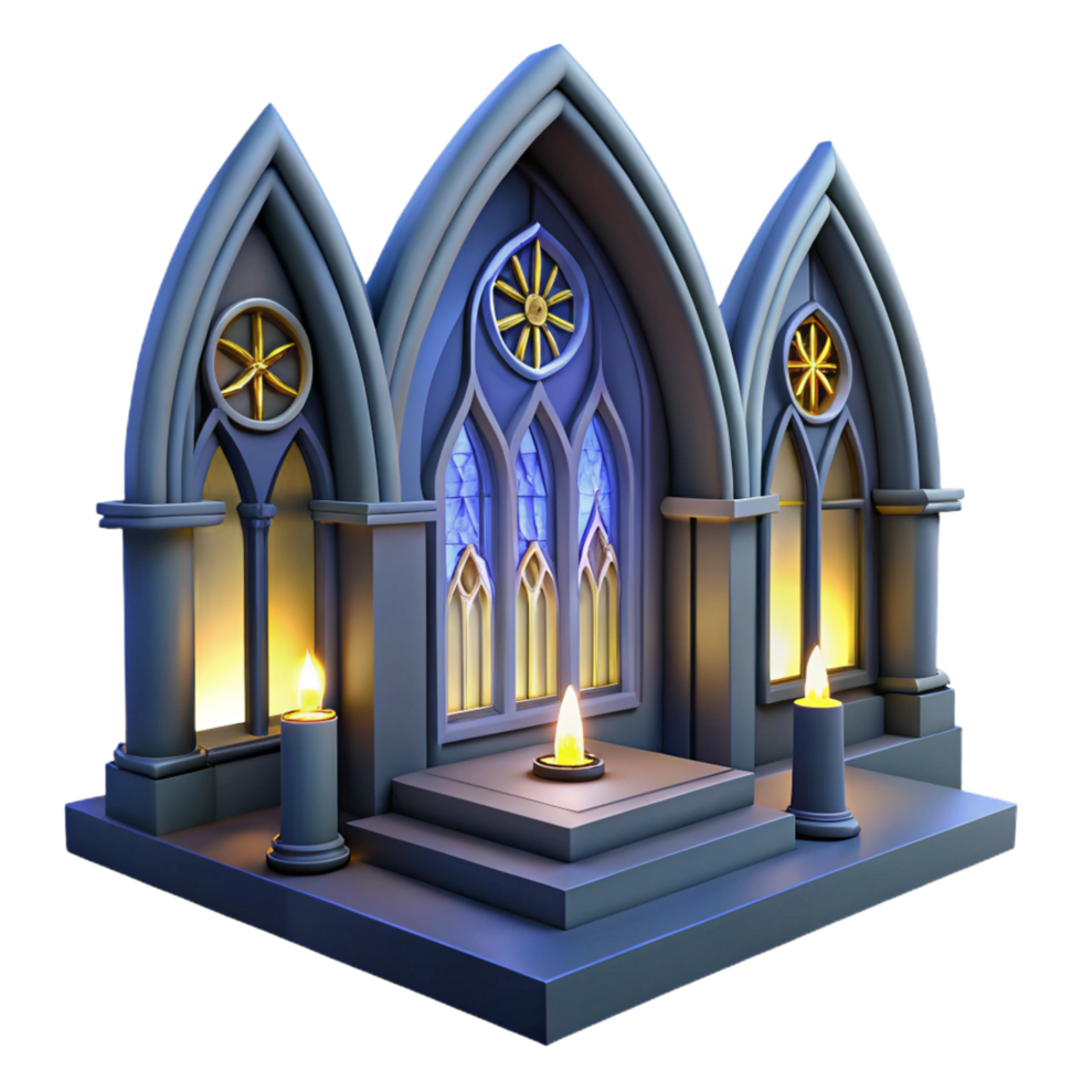 stunning artistic Gothic Chapel 3D Model professional png
