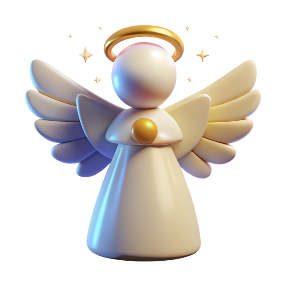 elegant minimalist 3D Angel Illustration high quality png
