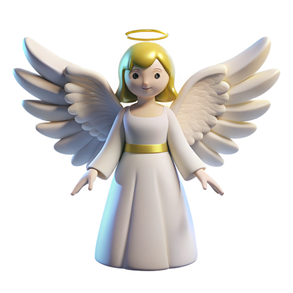 extraordinary rustic 3D Angel Illustration, Cute Cartoon Angel high quality png