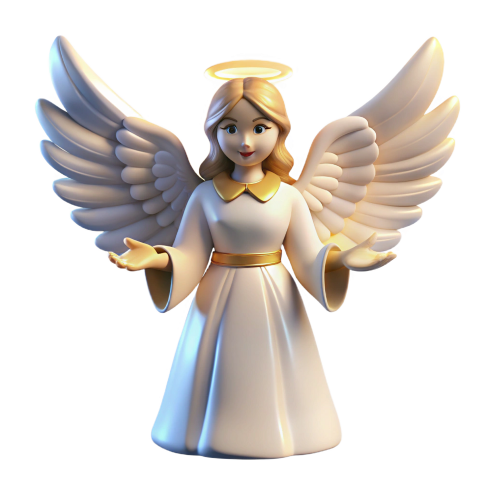 elegant abstract 3D Render of a Cherubic Angel detailed png