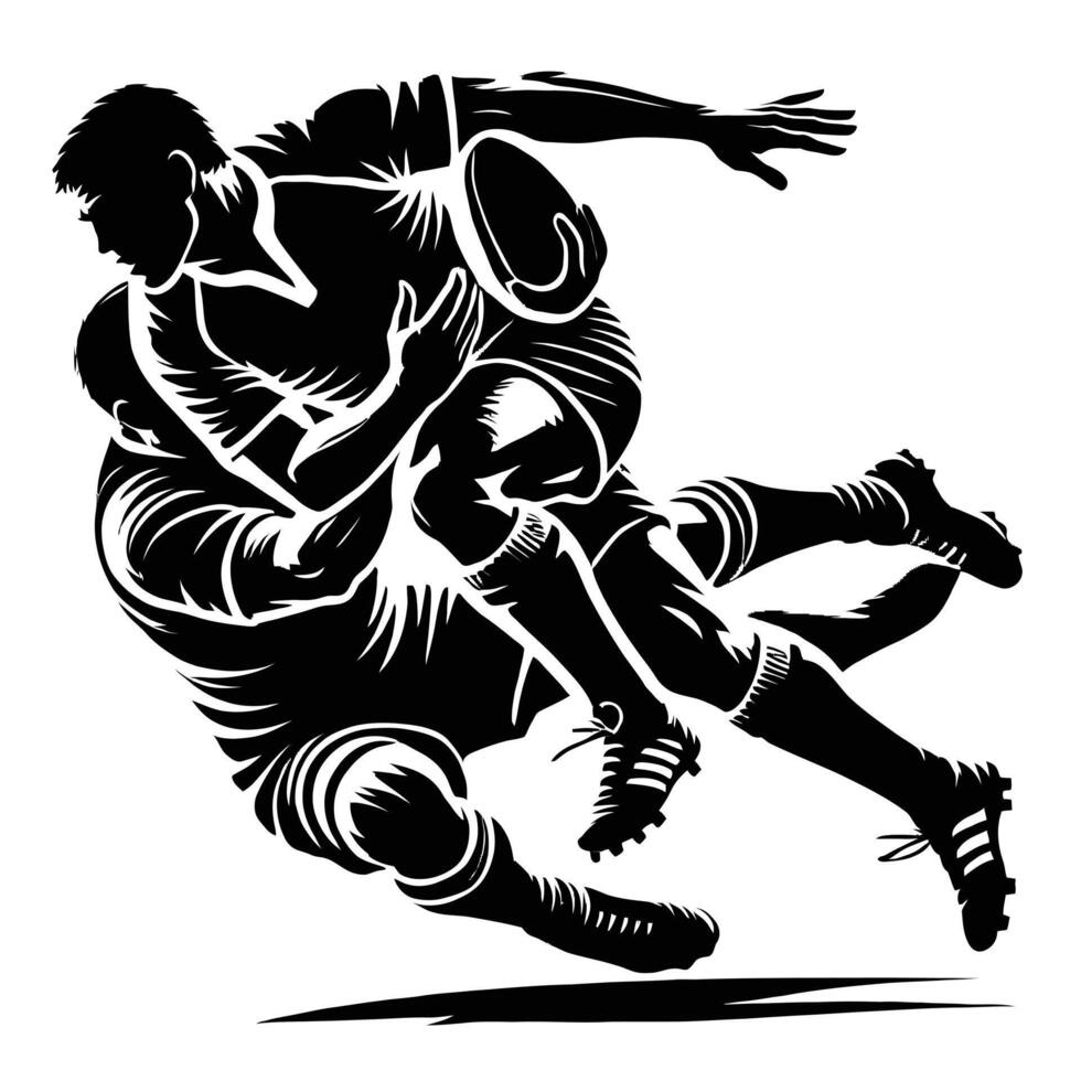 Rugby player in action vector