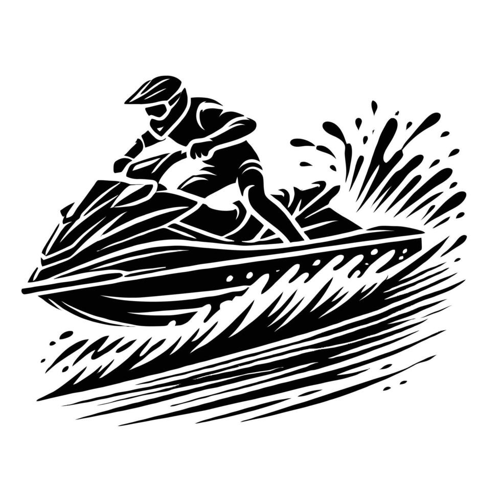 Jet ski rider vector