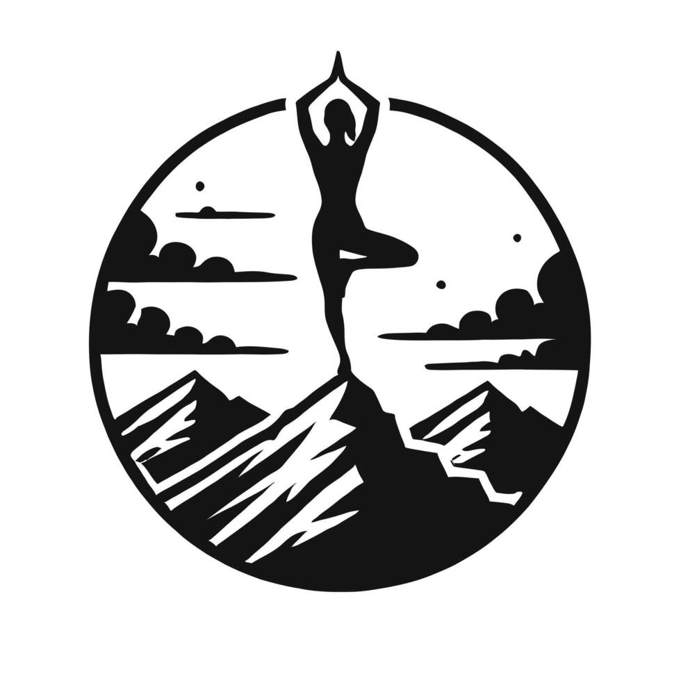 Yoga woman silhouette silhouette illustration vector