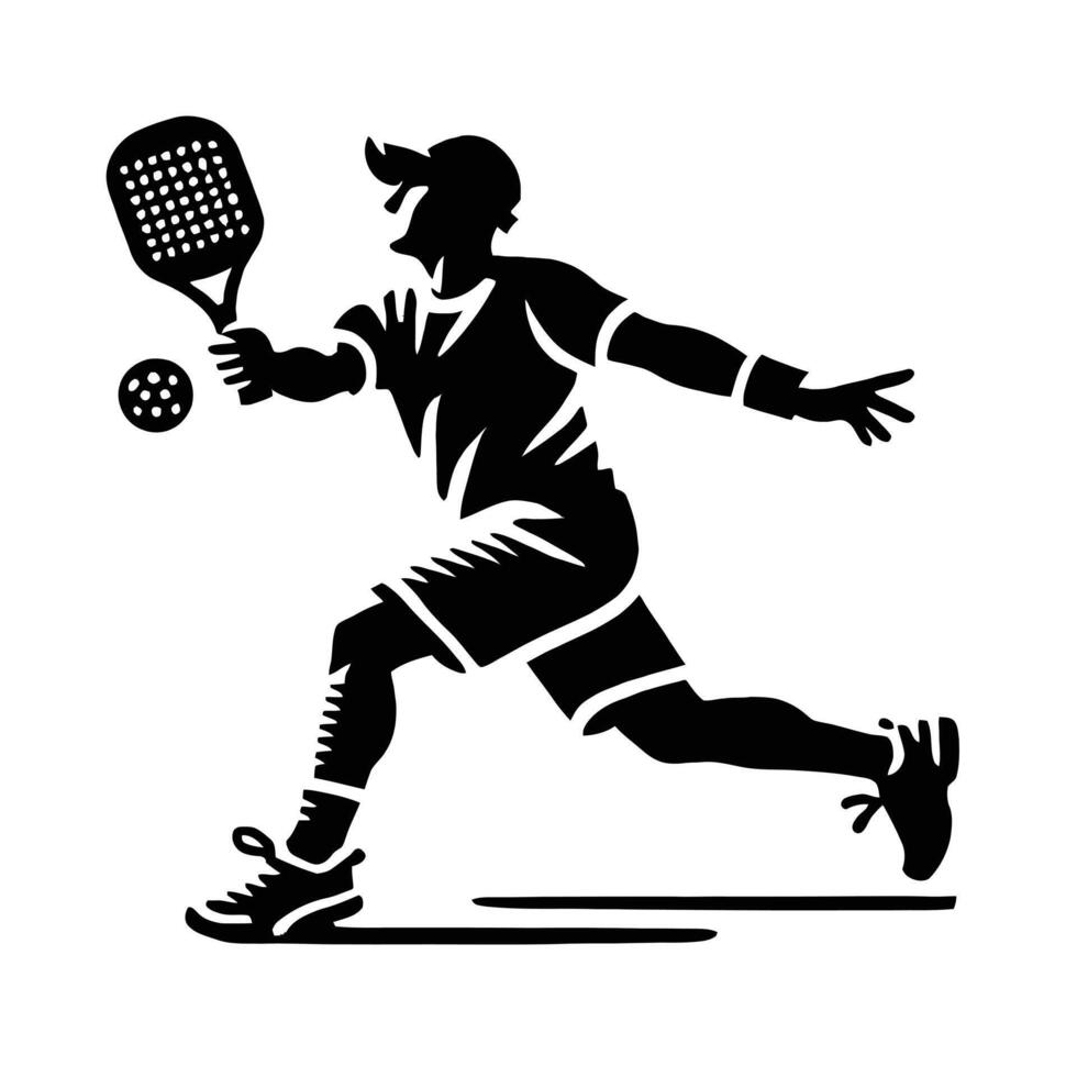 Tennis player silhouette on white background vector