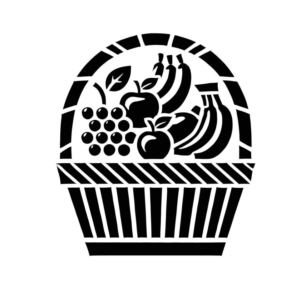 Fruit basket icon vector