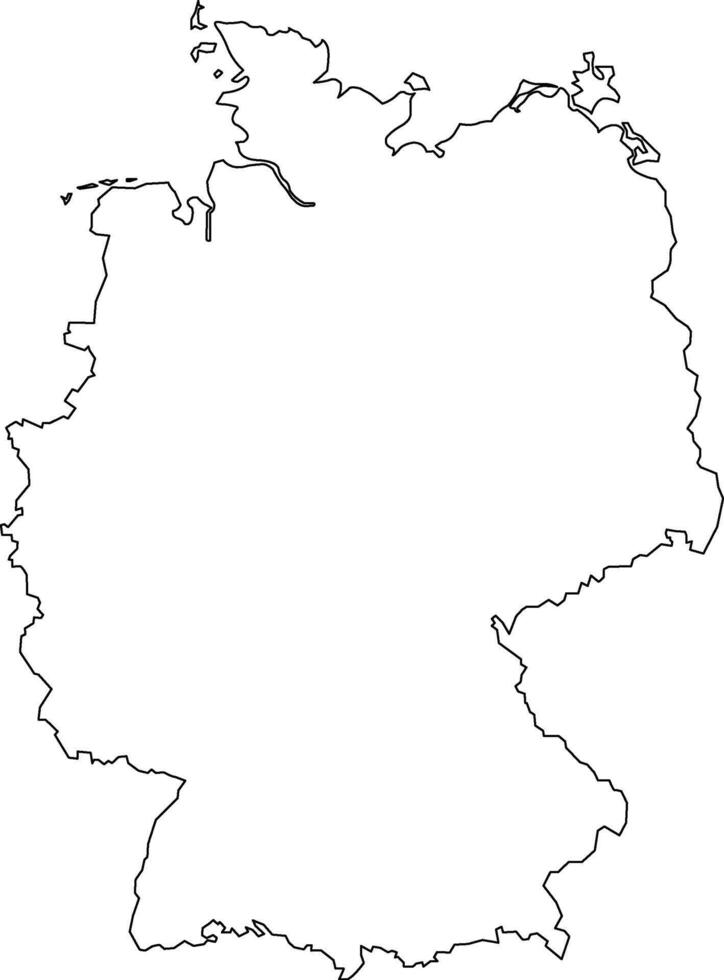 Black Outline Germany Map Europe Country vector