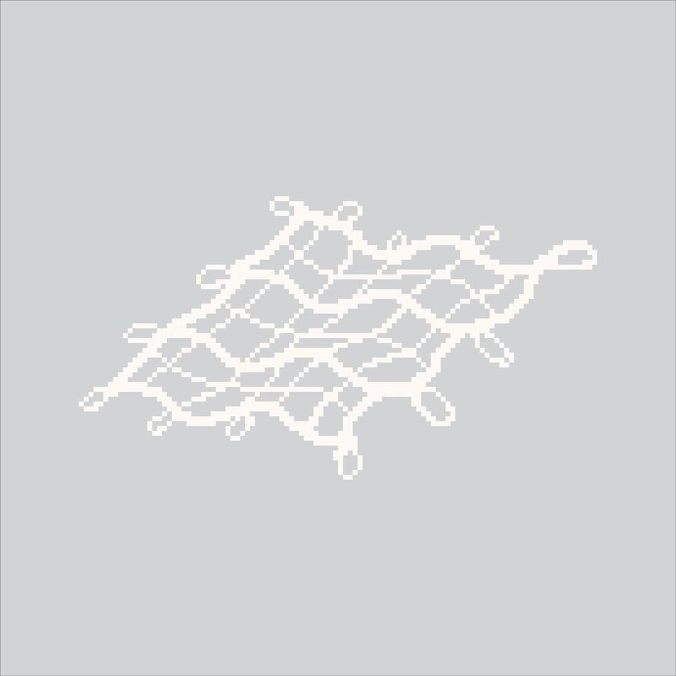 Pixel art illustration Fishing Net. Pixelated Fishing Tools. Fishing Net Rope Tools Icon pixelated for the pixel art game and icon for website and game. vector