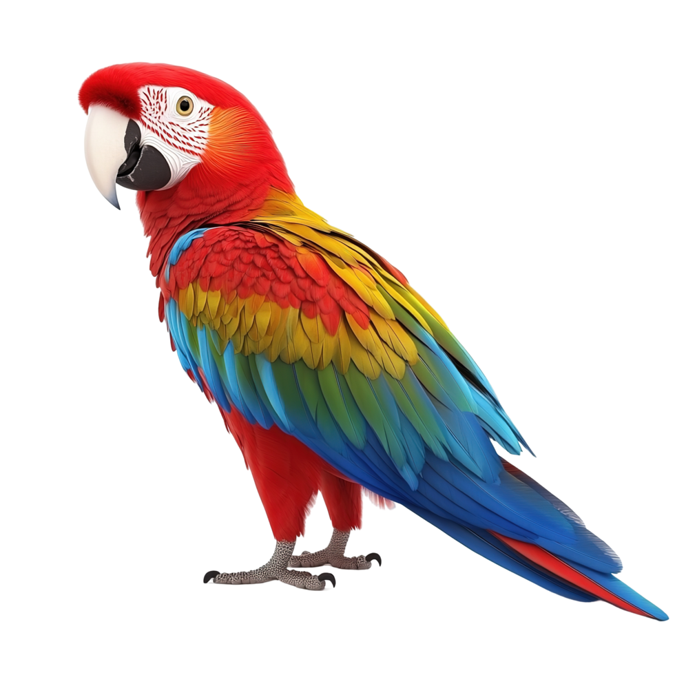 Scarlet Macaw Bird Vivid Colors Detailed Feathers Isolated on Transparent Background png