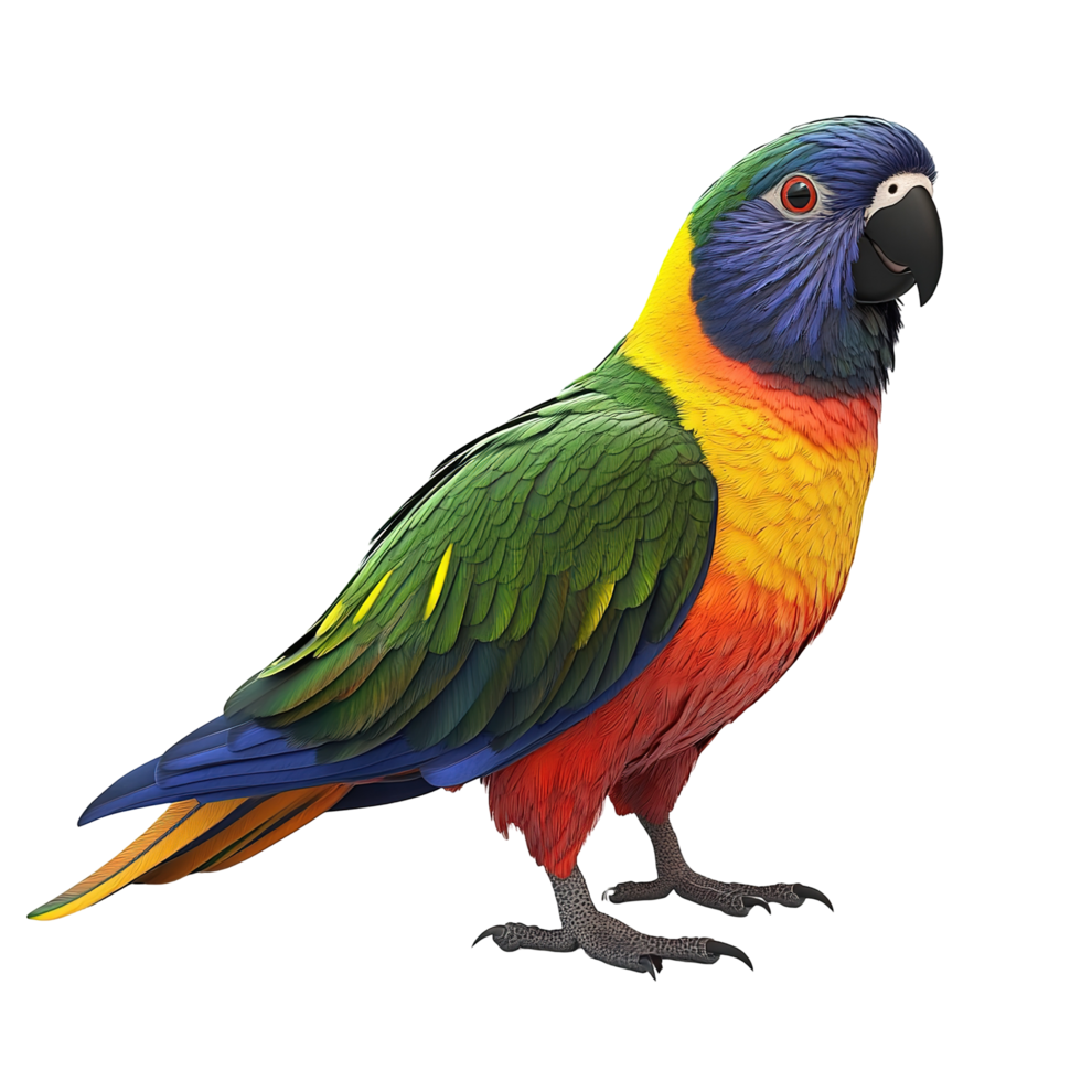 A Vividly Colored Rainbow Lorikeet Bird Isolated on Transparent Background png