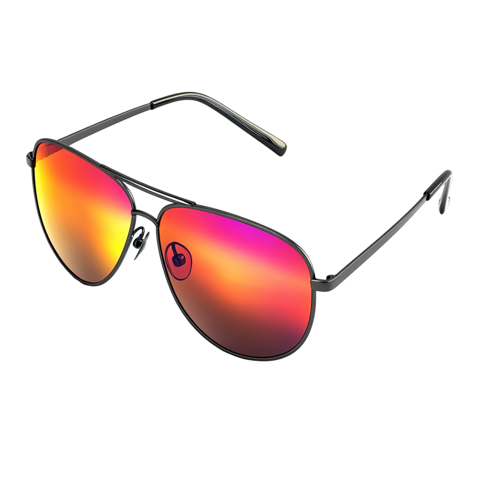 Stylish Aviator Sunglasses with Gradient Lenses Isolated on Transparent Background png