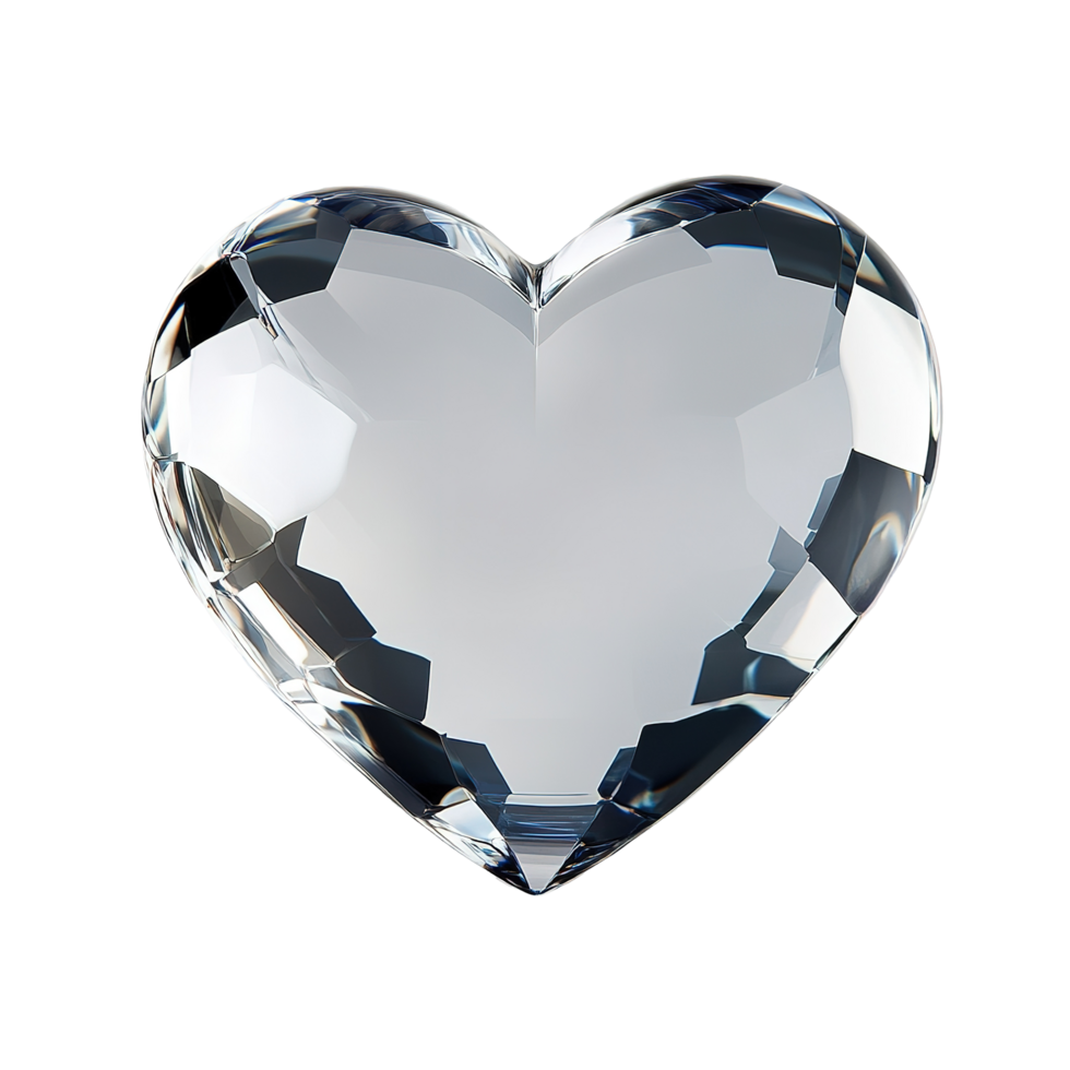 A Crystal Heart Shaped Like A Diamond Isolated on Transparent Background png