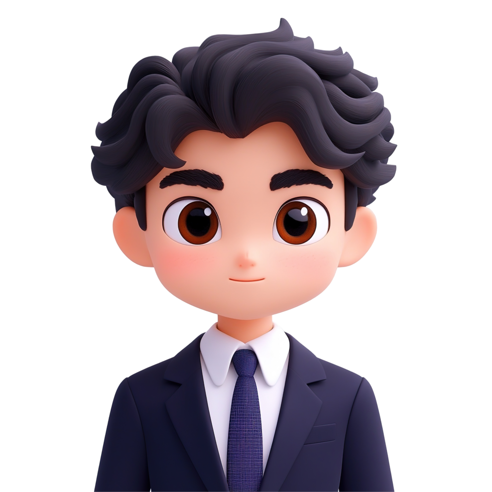 A 3D Rendered Cartoon Man Wearing A Suit Isolated on Transparent Background png