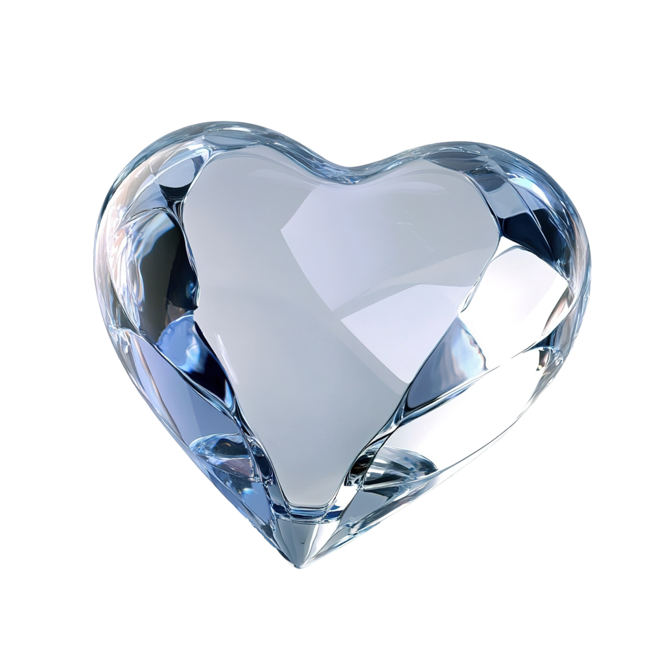 A Crystal Heart Shaped Like A Gemstone Isolated on Transparent Background png